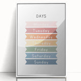 Days of the Week Typography Art Print – Colorful Weekly Wall Art
