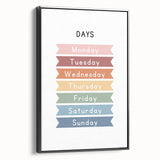 Days of the Week Typography Art Print – Colorful Weekly Wall Art