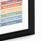 Days of the Week Typography Art Print – Colorful Weekly Wall Art