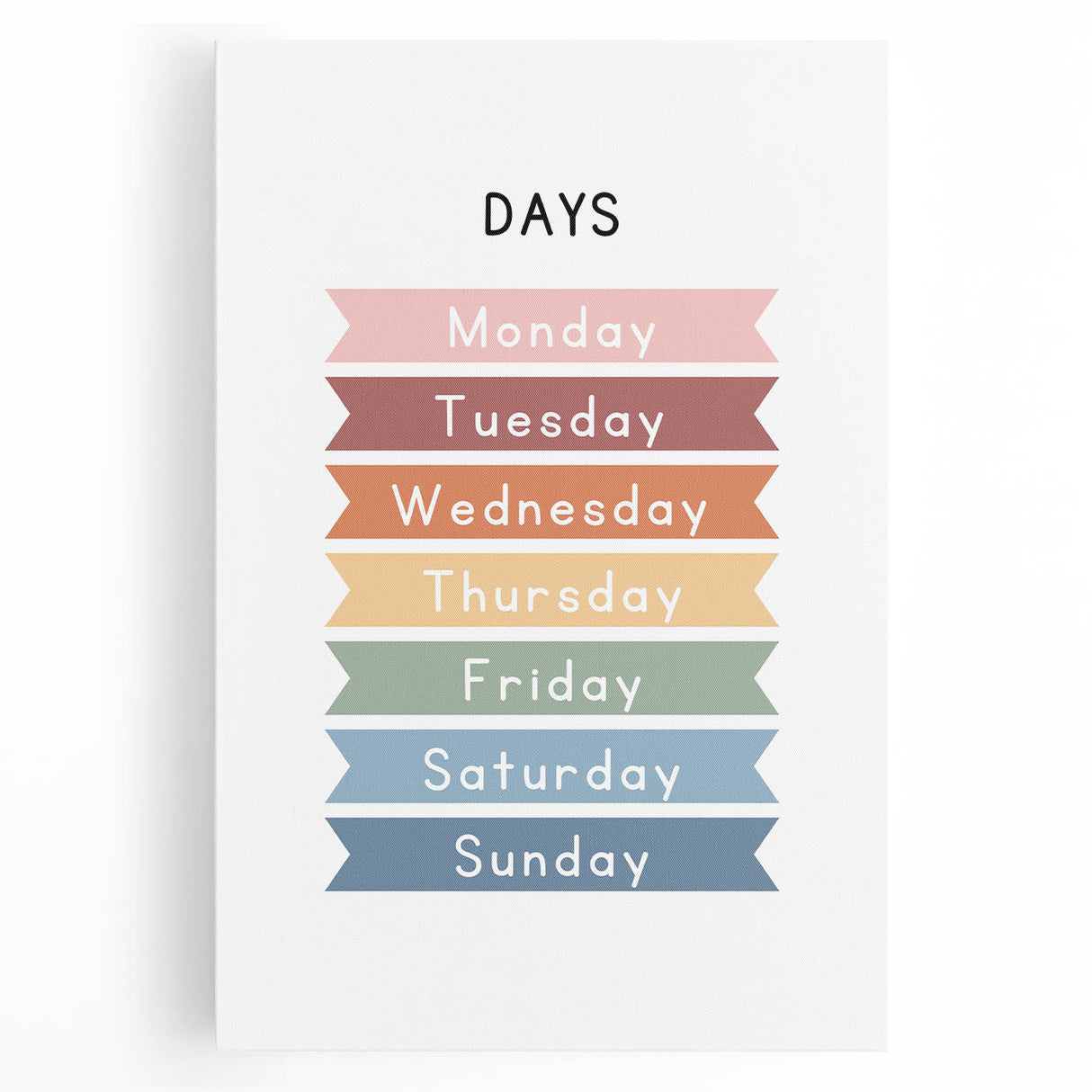 Days of the Week Typography Art Print – Colorful Weekly Wall Art