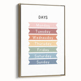 Days of the Week Typography Art Print – Colorful Weekly Wall Art