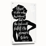 Inspirational Typography Art - Luke 1:45 "Blessed" Canvas Print