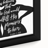 Inspirational Typography Art - Luke 1:45 "Blessed" Canvas Print
