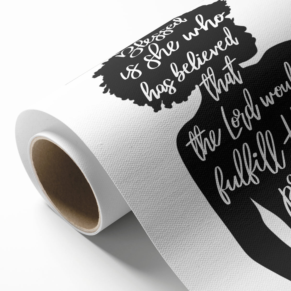Inspirational Typography Art - Luke 1:45 "Blessed" Canvas Print
