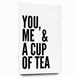 Modern Typography Wall Art - "You, Me & a Cup of Tea" Print