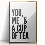 Modern Typography Wall Art - "You, Me & a Cup of Tea" Print