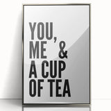 Modern Typography Wall Art - "You, Me & a Cup of Tea" Print