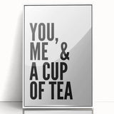 Modern Typography Wall Art - "You, Me & a Cup of Tea" Print