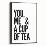 Modern Typography Wall Art - "You, Me & a Cup of Tea" Print