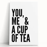 Modern Typography Wall Art - "You, Me & a Cup of Tea" Print