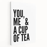 Modern Typography Wall Art - "You, Me & a Cup of Tea" Print