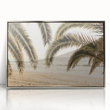 Mid-century modernist art featuring geometric shapes in pastel shades on a silver-framed acrylic.