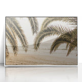 Art deco poster featuring a summer motif in pastel shades on a white acrylic framed print, suitable for nursery wall art.