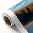 Abstract landscape painting on rolled canvas showcasing dramatic cliffs and vivid colors, perfect for home decor or art enthusiasts, presented in a protective cardboard tube.