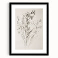 Minimalist Floral Living Room Wall Art – Black & White Sketch