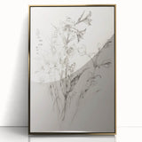 Minimalist Floral Living Room Wall Art – Black & White Sketch