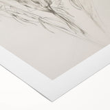 Minimalist Floral Living Room Wall Art – Black & White Sketch