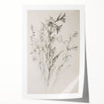 Minimalist Floral Living Room Wall Art – Black & White Sketch