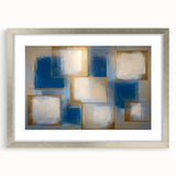 Abstract geometric frame showcasing a silver mat, elegantly designed for modern decor, highlighting sharp angles and a sophisticated front view. Perfect for enhancing contemporary interiors.