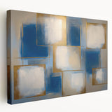 Abstract geometric stretched canvas artwork showcasing vibrant colors and intricate patterns, designed to enhance modern interiors with a contemporary touch.