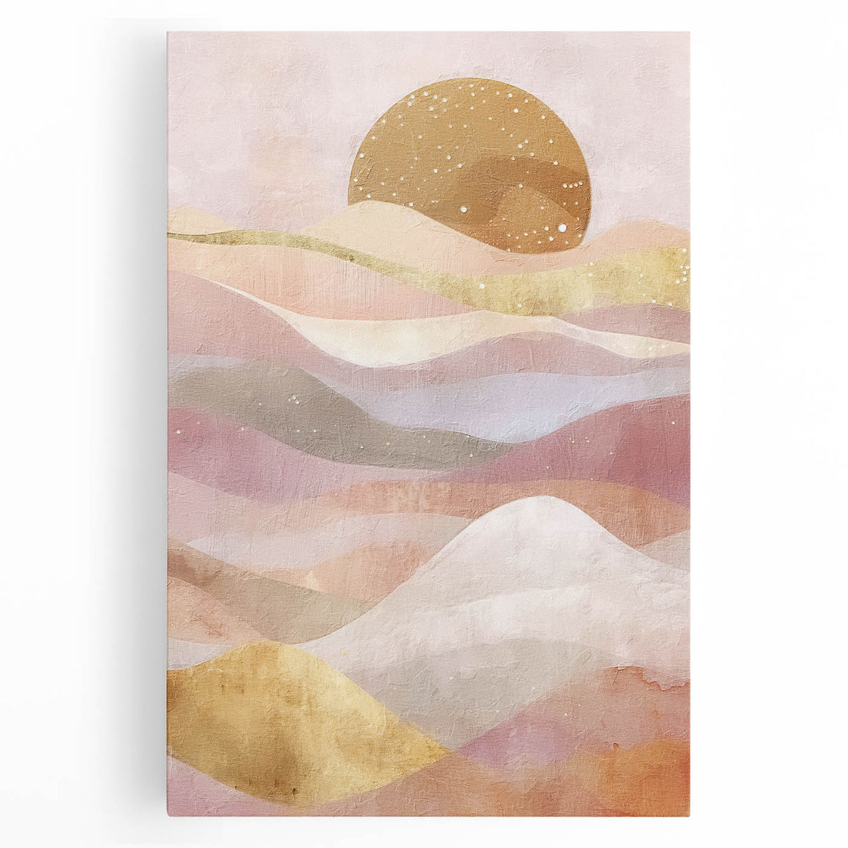 Abstract landscape wall art on stretched canvas, showcasing vibrant colors and intricate patterns, perfect for modern home decor. Ideal for enhancing living spaces.