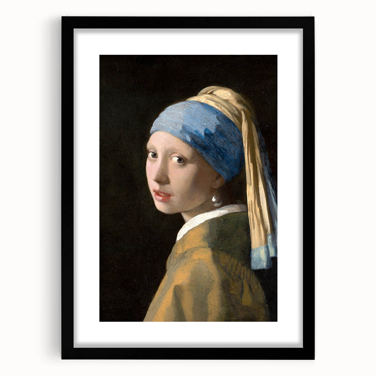 Girl with a Pearl Earring - Classic Baroque Portrait Wall Art Print