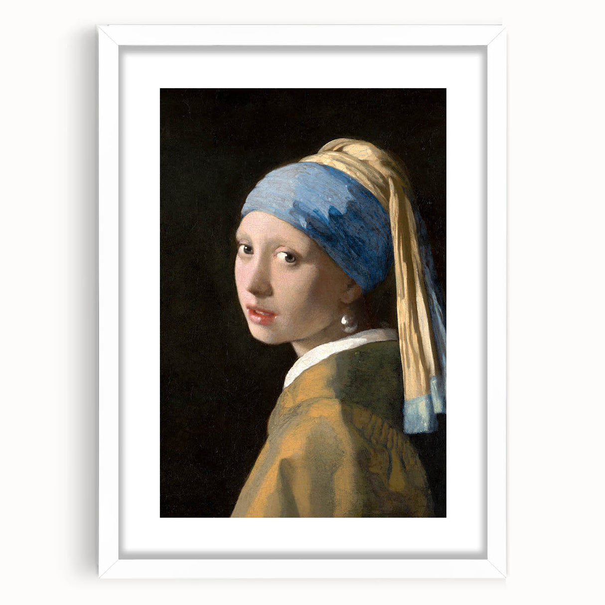 Girl with a Pearl Earring - Classic Baroque Portrait Wall Art Print