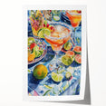 Extra large rolled print of floral art in pastel shades, ideal for art wall dining room or classy bathroom.