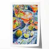 Extra large rolled print of floral art in pastel shades, ideal for art wall dining room or classy bathroom.