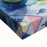 Large art depicting a black and white landscape painting on stretched canvas, suitable for bedroom wall decor.