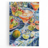 Large black and white stretched canvas featuring assorted kitchen utensils, ideal for kitchen wall art.