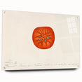 Large abstract wall art featuring an assortment of fruits in vibrant colors on acrylic glass.