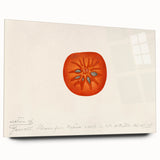 Large abstract wall art featuring vibrant fruits on acrylic glass, ideal for bedroom or dining room decor.