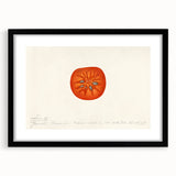 Extra large abstract art print featuring textured, colorful fruit motifs in a black frame, ideal for living room decor.