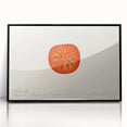 Large abstract wall art featuring assorted fruits in bold colors on a black acrylic framed print.