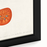 Close-up of extra large black wall art featuring colorful, textured fruits on a framed canvas, ideal for living room decor.