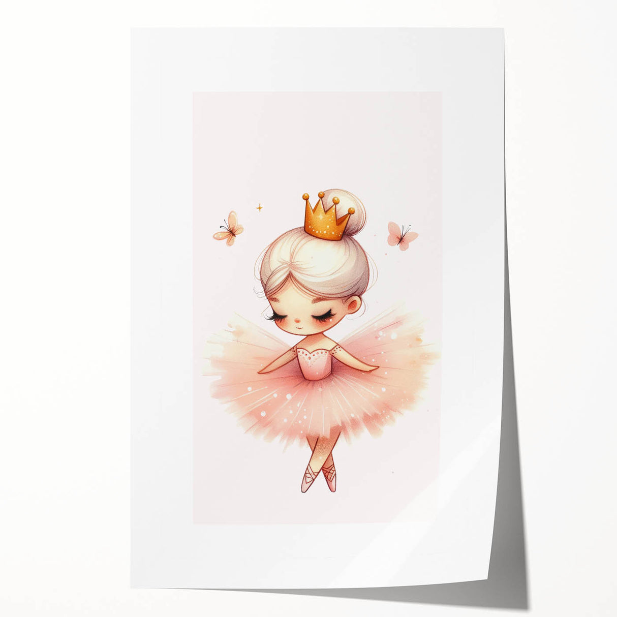Personalized Kids Art - Ballerina Princess Girls Room Decor