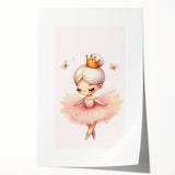 Personalized Kids Art - Ballerina Princess Girls Room Decor