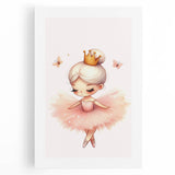 Personalized Kids Art - Ballerina Princess Girls Room Decor