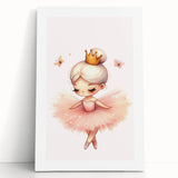 Personalized Kids Art - Ballerina Princess Girls Room Decor