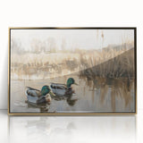 Stretched Canvas Art for Kids - Mallard Ducks on the Lake