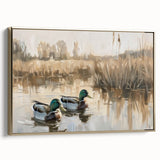 Stretched Canvas Art for Kids - Mallard Ducks on the Lake