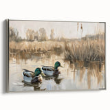 Stretched Canvas Art for Kids - Mallard Ducks on the Lake