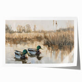 Stretched Canvas Art for Kids - Mallard Ducks on the Lake