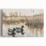 Stretched Canvas Art for Kids - Mallard Ducks on the Lake