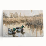 Stretched Canvas Art for Kids - Mallard Ducks on the Lake