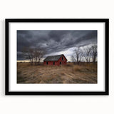 Barn frame artwork in matte black finish, showcasing a sleek front view ideal for modern decor, enhancing any interior with its minimalist design.
