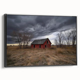 Barn-framed canvas artwork showcasing a vibrant landscape scene with rich colors and intricate details, viewed from the side. Ideal for enhancing home decor with nature-inspired themes.