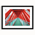 Black landscape bridge frame with a mat, showcasing a sleek front view, ideal for displaying artwork or photographs in modern decor settings.