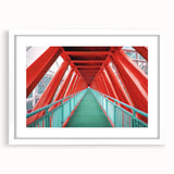 Landscape bridge frame with a white mat, showcasing an elegant design perfect for displaying artwork or photographs. Ideal for home decor, this frame enhances any setting.